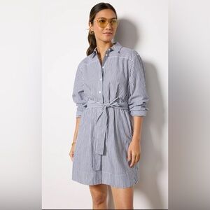 ASOS Blue and White Long Sleeve Dress